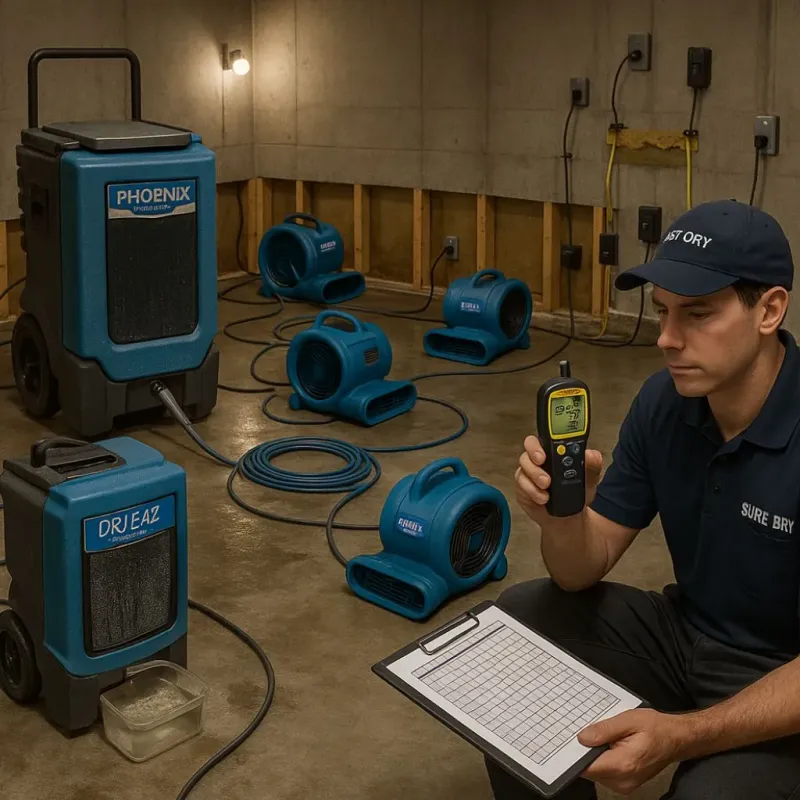 Structural Drying and Dehumidification process in Jamestown, RI
